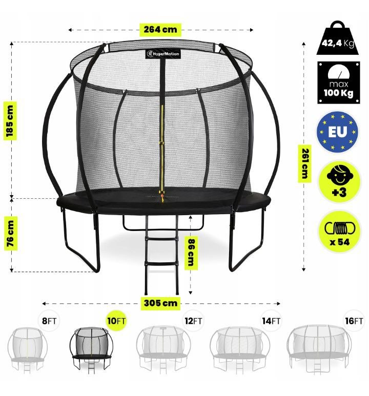 trampolina dla dzieci ogrodowa 305 z drabinką i siatką szybkoschnąca 100kg trampolina dla dzieci ogrodowa 305 z drabinką i siatką szybkoschnąca 100kg