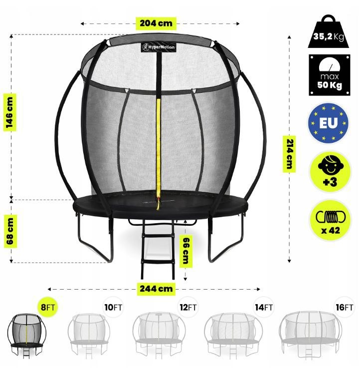 duża trampolina ogrodowa dla dzieci 244cm drabinka siatka zabezpieczająca duża trampolina ogrodowa dla dzieci 244cm drabinka siatka zabezpieczająca